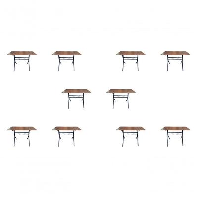 Kit 10 Mesas Moema 120x70 Imbuia Base Preta