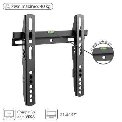 Suporte Para Tv Led Lcd Fixo 23'' A 42'' Com Nivel De Bolha