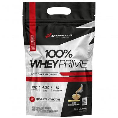 100% Whey Prime Bodyaction Refil 900g Sabor Leite Condensado
