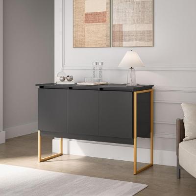 Buffet Luxuoso 3 Portas Barcelona - Preto Dourado Preto Dourado