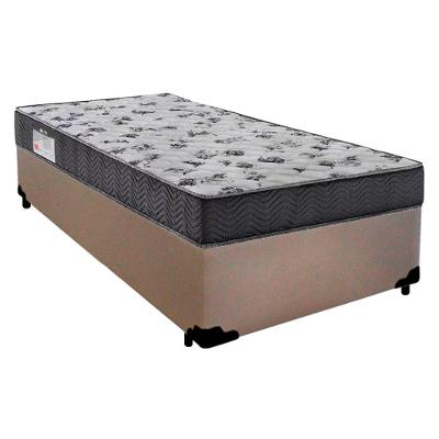 Cama Box Solteiro Sintético+ Colchão De Molas Ensacadas Sereneprime 88 x 188 x 58cm Bege