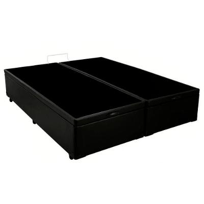 Cama Box Baú Casal Bipartido Sintético Sereneprime Preto 138x188x44