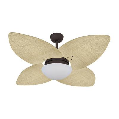 Ventilador De Teto Kovalski Marrom Texturizado 4 Pás Palmae Natural 110V