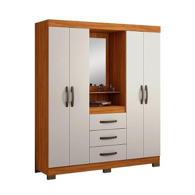 Guarda-roupa Notável Capela Solteiro 4 Portas 3 Gav Nt5015 Freijo/off White