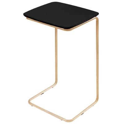 Mesa De Apoio Slim Preto Em Metal Ouro
