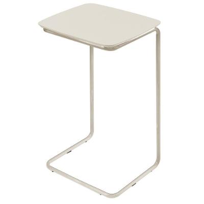 Mesa De Apoio Slim Off White Em Metal Cromado