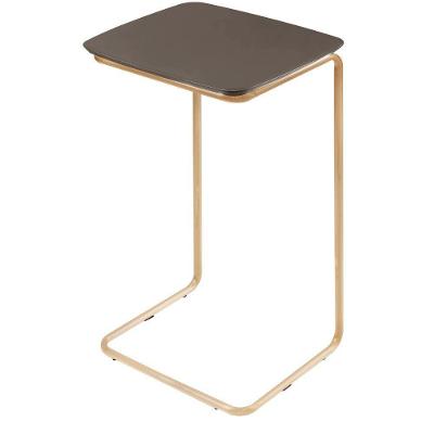 Mesa De Apoio Slim Concreto Em Metal Ouro