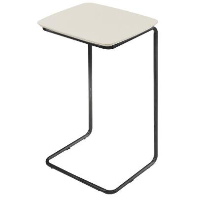 Mesa De Apoio Slim Off White Em Metal Preto