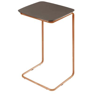 Mesa De Apoio Slim Concreto Em Metal Cobre