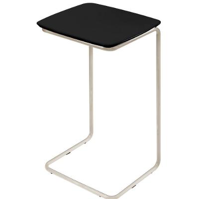 Mesa De Apoio Slim Preto Em Metal Cromado