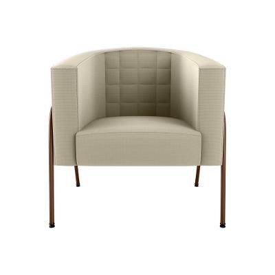 Poltrona Decorativa Base Em Metal Bronze Lisboa Bege Matrix Bege-bronze