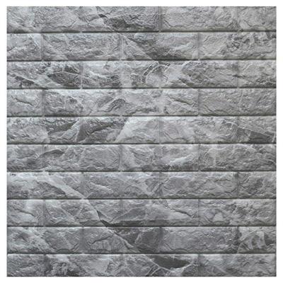 Papel De Parede Painel 3d Tijolo Cinza Auto Adesivo 77x70cm Revestimento Espuma Autocolante