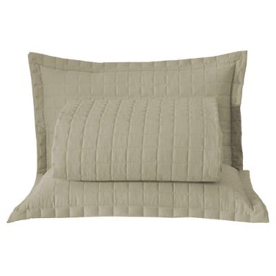 Kit Cobre Leito Colcha Bellini Casal Padrão Dupla Face Percal 300 Fios Textura Matelassê 3 Peças - Cáqui