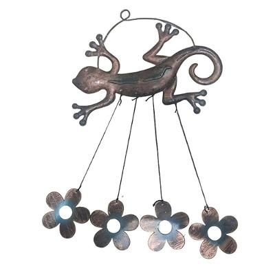 Sino Dos Ventos Lagartixa Flores Jardim Decoraçao Janela Varanda Quintal Enfeite Ambiente