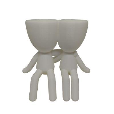 Vaso 3d Abraço Suculentas Decoração 15cm Robert Plant Decorativo Branco