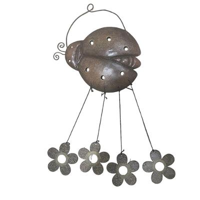 Sino Dos Ventos Joaninha Flores Jardim Quintal Decoraçao Janela Varanda Enfeite Som Suave Relaxante