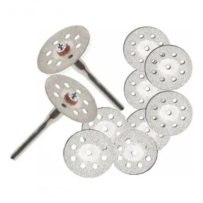 10 Serra Discos 22mm Diamantados Corte Micro Retífica Dremel
