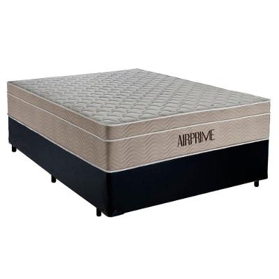 Cama Box Casal Sintético Cremil + Colchão Molas Ensacadas Airprime 138cm Preto
