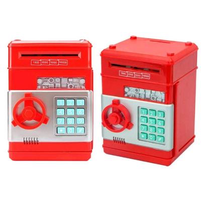 Mini Cofre Eletrônico Digital Senha 4 Dígitos Automatico Notas E Moedas Cor:vermelho