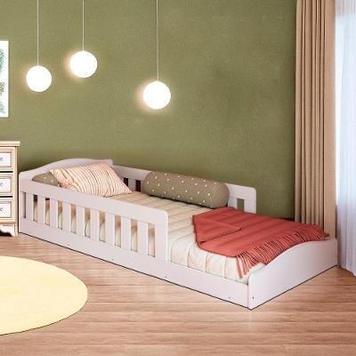 Cama Infantil Com Grades De Proteção Solteiro Eva Shop Jm Branco