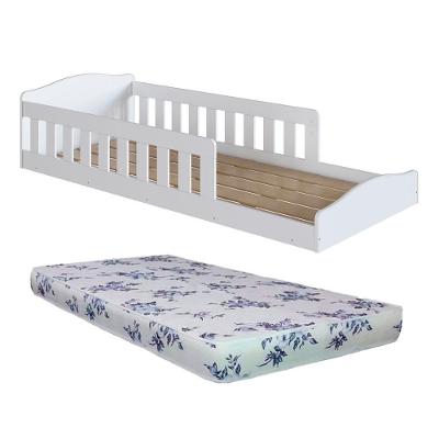 Cama Com Colchão Ortobom Solteiro Montessoriana Encanto Completa Móveis Branco
