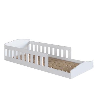 Cama De Chão Infantil Solteiro Proteção Lateral Emily Shop Jm Branco