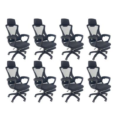 Kit 8 Cadeiras de Escritório Presidente Executiva Oficial Supreme Preto
