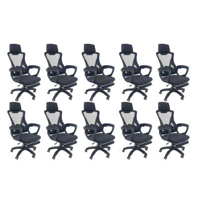 Kit 10 Cadeiras de Escritório Presidente Executiva Oficial Supreme Preto