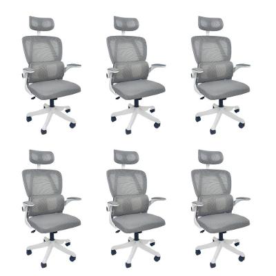 Kit 6 Cadeiras de Escritório Presidente Executiva Oficial Legacy Cinza