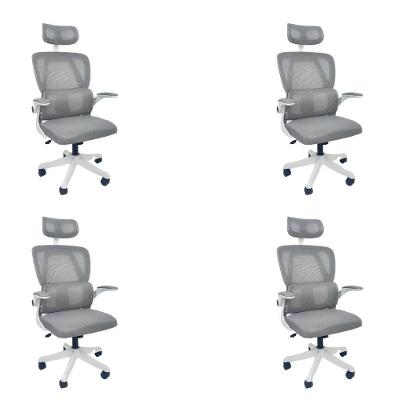 Kit 4 Cadeiras de Escritório Presidente Executiva Oficial Legacy Cinza