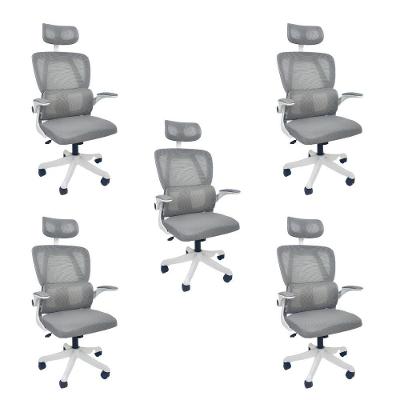 Kit 5 Cadeiras de Escritório Presidente Executiva Oficial Legacy Cinza