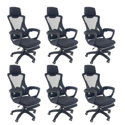 Kit 6 Cadeiras de Escritório Presidente Executiva Oficial Supreme Preto