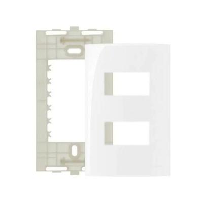 Placa 4x2 2 Postos Separados C/ Suporte Branco Sleek Margirius 16024