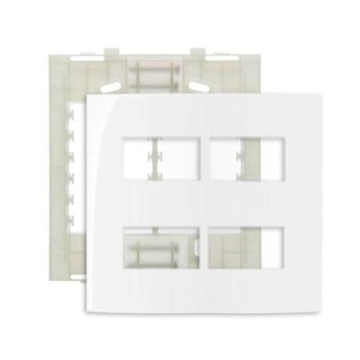 Placa 4x4 4 Postos Separados C/ Suporte Branco Sleek Margirius 19019