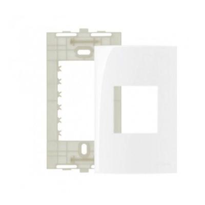 Placa 4x2 2 Postos Juntos C/ Suporte Branco Sleek Margirius 16025