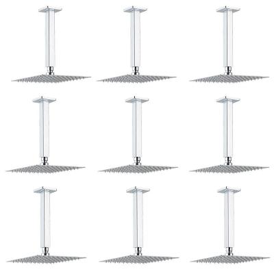 Chuveiro Ducha Teto Kit 9 Uni Inox 20x20 Slim Quadrado Banheiro Piscina Box Area Externa