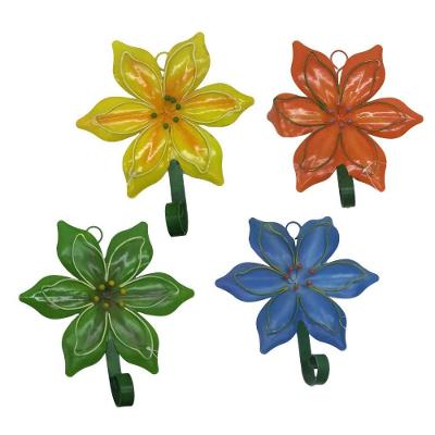 Gancho Metal Forma Flor Para Chapeu Bolsa Bone Enfeite Pendura Sortido Flor Com 4 Unidades