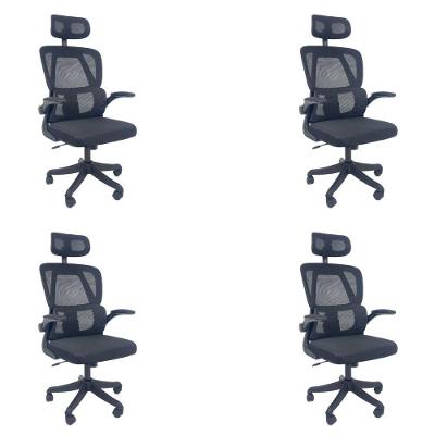 Kit 4 Cadeiras de Escritório Presidente Executiva Oficial Legacy Preto