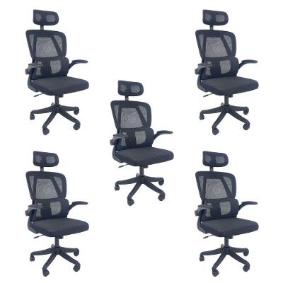 Kit 5 Cadeiras de Escritório Presidente Executiva Oficial Legacy Preto