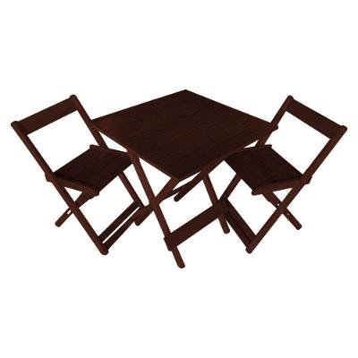 Jogo De Mesa Bar 70 X 70 Com 2 Cadeiras Dobráveis Imbuia