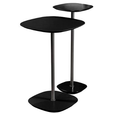 Conjunto 2 Mesa Lateral Florença Preto Em Metal Preto