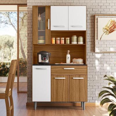 Cozinha Compacta 6 Portas 1 Gavetas 91 Cm Coral Carvalho Branco Pln