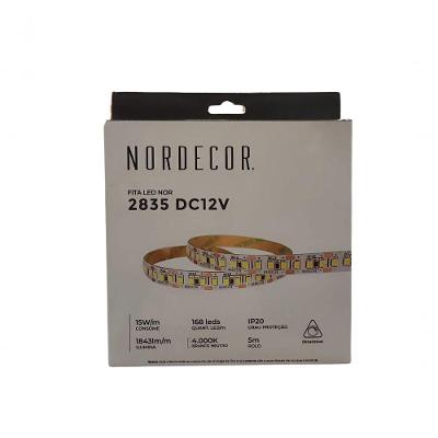 Fita Led Ip20 15w/m 12v 168 Leds 1843lm/m 5mt Nordecor 4000k