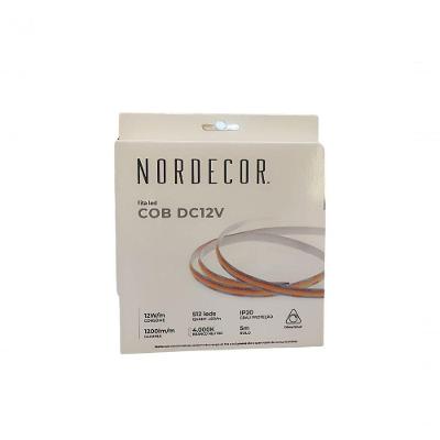 Fita Led Ip20 12w/m 12v Cob 1200lm/m 5mt Nordecor 4000k