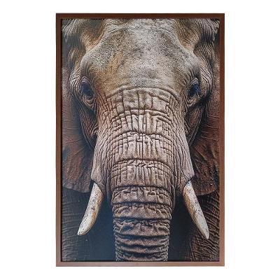 Quadro Decorativo Elefante Moldura Cx Alta 100x66 Titulos Moldura Madeira