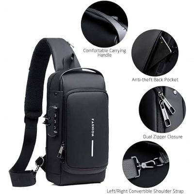 Pochet Masculina Com Cadeado à Prova Dágua Anti-roubo Preta