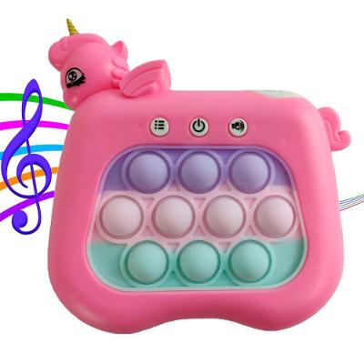 Pop It Interativo Mini Game Unicornio Som Luzes 4 Modos Anti Estresse Jogo Relaxante Criança Toys Portatil