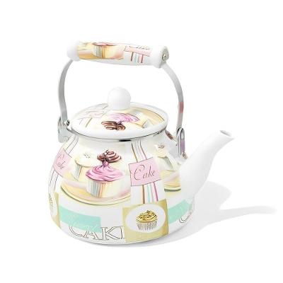 Chaleira Esmaltada Vintage 2,5 Litros Para Todos Os Tipos De Fogão Elétrico Indução Charm Cake