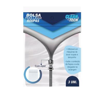 Kit 03 Unidades Bolsa Para Lavar Roupas Com Zíper