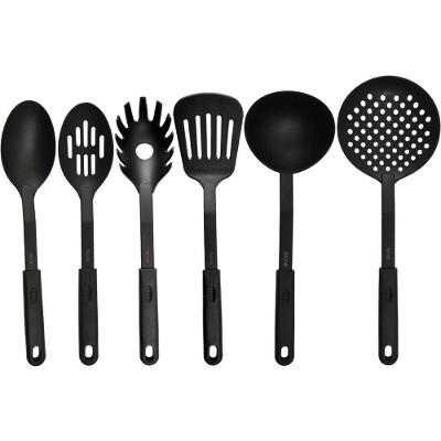 Conjunto Utensílios Cozinha Nylon Black Luxo Elegante 6 peças
